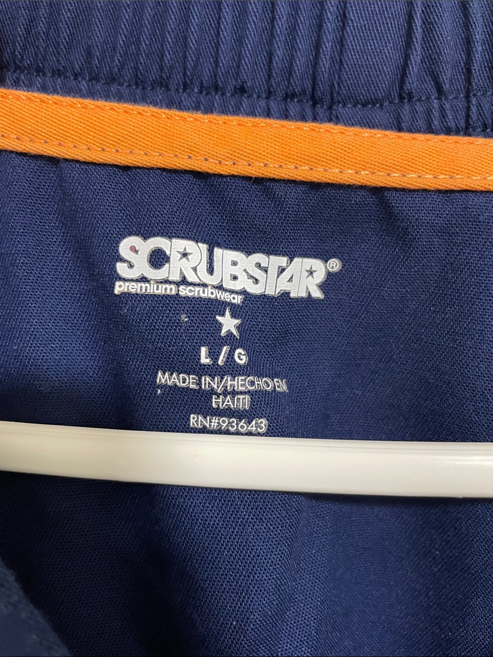 Scrubstar Navy Scrub Set with Orange Accent - Picture 2 of 10